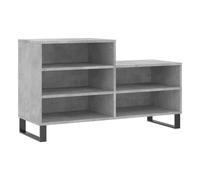 vidaXL Zapatero Madera contrachapada Gris hormigón 102x36x60 cm