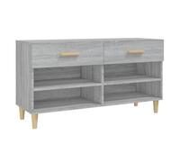 Vidaxl mueble zapatero madera contrachapada gris sonoma 102x35x55 cm