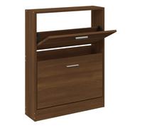 vidaXL Mueble Zapatero Armario Pasillo Entrada Estante Almacenamiento Organizador Sala de Estar Dormitorio Madera Contrachapada Marrón Roble