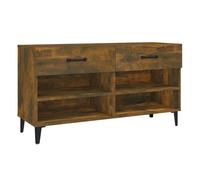 Vidaxl mueble zapatero madera contrachapada roble ahumado 102x35x55 cm