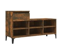 Vidaxl mueble zapatero madera contrachapada roble ahumado 102x36x60 cm