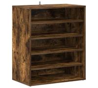 vidaXL Mueble Zapatero Organizador de Zapatos Soporte Armario Pasillo Almacenaje Estantería Madera Contrachapada Roble Ahumado 60x35x70 cm