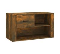 Vidaxl mueble zapatero madera contrachapada roble ahumado 80x35x45 cm