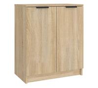 vidaXL Mueble Zapatero Armario Estantería Pasillo con Puertas Organizador Pared Adornos Jarrones Decoración Madera Contrachapada Color Roble