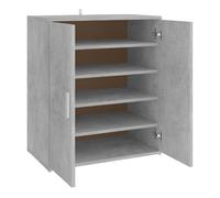 vidaXL Mueble Zapatero Organizador de Zapatos Armario Pasillo Almacenaje Taburete Puf Caja Banco Estantería de Contrachapada Gris Hormigón 60x35x70 cm