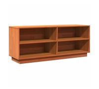 Vidaxl mueble zapatero madera maciza de pino marrón cera 110x34x45 cm