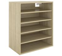 vidaXL Mueble Zapatero Organizador de Zapatos Armario Pasillo Almacenaje Puf Taburete Caja Banco Estantería de Contrachapada Roble Sonoma 60x35x70 cm