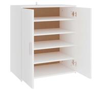 vidaXL Mueble Zapatero Organizador de Zapatos Armario Pasillo Almacenaje Taburete Puf Caja Banco Estantería de Madera Contrachapada Blanco 60x35x70 cm