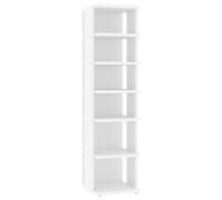 vidaXL Mueble Zapatero Organizador de Zapatos Armario Pasillo Almacenaje Taburete Puf Caja Banco Estantería de Contrachapada Blanco 25x27x102 cm