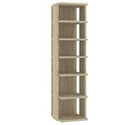 vidaXL Mueble Zapatero Organizador de Zapatos Armario Pasillo Almacenaje Taburete Puf Caja Banco Estantería Contrachapada Roble Sonoma 27,5x27x102 cm