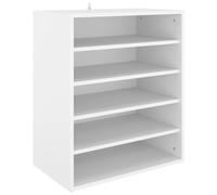vidaXL Mueble Zapatero Organizador de Zapatos Armario Pasillo Almacenaje Taburete Puf Caja Banco Estantería de Madera Contrachapada Blanco 60x35x70 cm