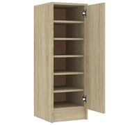 vidaXL Mueble Zapatero Organizador de Zapatos Armario Pasillo Almacenaje Taburete Puf Caja Banco Estantería de Contrachapada Roble Sonoma 32x35x92 cm