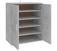 vidaXL Mueble Zapatero Organizador de Zapatos Armario Pasillo Almacenaje Taburete Puf Caja Banco Estantería de Contrachapada Gris Hormigón 60x35x70 cm