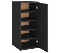 vidaXL Mueble Zapatero Organizador de Zapatos Armario Pasillo Almacenaje Vestidor Dormitorio Caja Estante de Madera Contrachapada Negro 32x35x70 cm