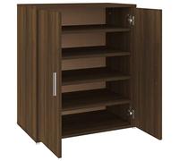 vidaXL Mueble Zapatero Organizador de Zapatos Soporte Armario Pasillo Almacenaje Estantería Madera Contrachapada Roble Marrón 60x35x70 cm