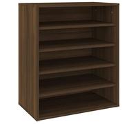 vidaXL Mueble Zapatero Organizador de Zapatos Soporte Armario Pasillo Almacenaje Estantería Madera Contrachapada Roble Marrón 60x35x70 cm