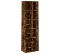 vidaXL Mueble zapatero estantería organizador madera contrachapada roble ahumado 54x34x183 cm