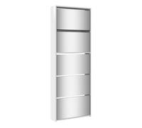 Vidaxl mueble zapatero y espejo 5 niveles blanco brillo 63x17x169,5 cm