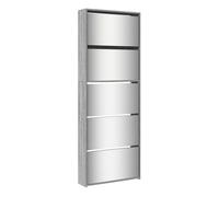 vidaXL Mueble Zapatero y Espejo 5 Niveles, Estanterías Estantes con Almacenaje, Soporte de Zapatos, Armario para Salón Pasillo, Gris Sonoma