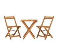 vidaXL Muebles cafetería Plegables 3 pzas Madera Maciza Acacia