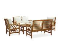 Muebles De Jardín 5 Piezas Con Cojines Madera Maciza De Acacia Vidaxl