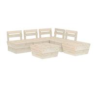 vidaXL Muebles de Palets para Jardín 6 Piezas Mobiliario Hogar Exterior Terraza Sofá Mesa Asiento Suave con Respaldo Madera de Abeto Impregnada
