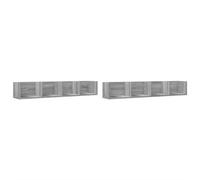 Muebles De Pared 2 Uds Madera Gris Sonoma 99x18x16,5 Cm Vidaxl