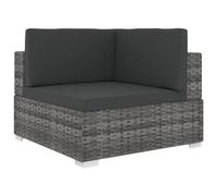 vidaXL Muebles de patio, sofá modular de ratán para patio, asiento esquinero con cojines, silla de ocio al aire libre para porche, patio, jardín, ratán sintético gris