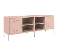 vidaXL Muebles de TV 2 Piezas Acero Rosa 68x39x50,5 cm, Soporte de TV, aparador de TV, Mueble HiFi, Banco de TV, Armario para TV, Mueble Multimedia