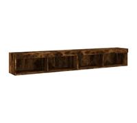 vidaXL Muebles de TV con Luces LED 2 uds Roble Ahumado 100x30x30 cm