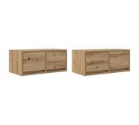 vidaXL Muebles para TV 2 uds Madera Roble Artisan 60x31x25,5 cm, Banco de TV, Mueble de Alta fidelidad, Centro de Entretenimiento, aparador de TV