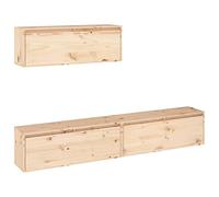 vidaXL Muebles para TV 3 Piezas Soporte Mobiliario Armario Aparador Salón Sala de Estar Dormitorio Decoración Madera Maciza de Pino