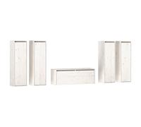 vidaXL Muebles para TV 5 Piezas Soporte Mobiliario Armario Aparador Salón Sala de Estar Dormitorio Decoración Madera Maciza de Pino Blanco