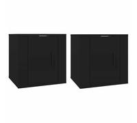 vidaXL Muebles para TV de Pared 2 uds Negro 40x34,5x40 cm, Mueble de TV, Armario de TV de Pared, Armario Auxiliar, Armario de TV, Soporte de TV