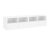 vidaXL Muebles TV de Pared 2 uds, Armarios de Almacenaje, Estanterías Flotantes, Muebles Colgantes para Salón, Madera de Ingeniería Blanco