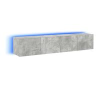 vidaXL Muebles TV de Pared Luces LED 2 uds Gris hormigón 80x35x31 cm