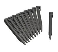vidaXL Nature 10x Anclajes de Jardín Gris Bordes Delimitador Césped Terraza Exterior