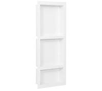 vidaXL Nicho de ducha en color blanco mate con 3 compartimentos, estante de baño de resina duradera para almacenamiento y decoración