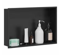vidaXL Nichos de Ducha Negro 45 x 30 x 9,5 cm Acero Inoxidable, Diseño Moderno de baño, nicho de Ducha Rectangular, Unidad de Almacenamiento Resistente, Estante Funcional