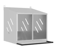 vidaXL Nido para gallinas con 2 compartimentos plateado galvanizado, caja nido para gallinas ponedoras, caja nido para gallinas ponedoras, caja nido para gallinas ponedoras