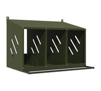 vidaXL Nido para gallinas con 3 compartimentos de metal verde oliva, caja nido para gallinas ponedoras, caja nido para gallinas ponedoras, caja nido para gallinas ponedoras