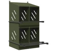 vidaXL Nido para gallinas con 4 compartimentos de metal verde oliva, caja nido para gallinas ponedoras, caja nido para gallinas ponedoras, caja nido para gallinas ponedoras