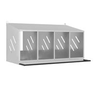 vidaXL Nido para gallinas con 4 Compartimentos Plateado galvanizado, Caja Nido para gallinas ponedoras, Caja Nido para gallinas ponedoras, Caja Nido para gallinas ponedoras