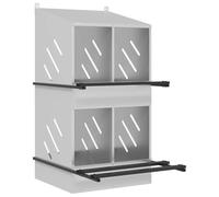 vidaXL Nido para gallinas con 4 compartimentos plateado galvanizado, caja nido para gallinas ponedoras, caja nido para gallinas ponedoras, caja nido para gallinas ponedoras