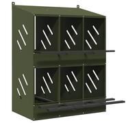 vidaXL Nido para gallinas con 6 Compartimentos de Metal Verde Oliva, Caja Nido para gallinas ponedoras, Caja Nido para gallinas ponedoras, Caja Nido para gallinas ponedoras
