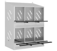 vidaXL Nido para gallinas con 6 compartimentos plateado galvanizado, caja nido para gallinas ponedoras, caja nido para gallinas ponedoras, caja nido para gallinas ponedoras