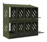 vidaXL Nido para gallinas con 8 compartimentos de metal verde oliva, caja nido para gallinas ponedoras, caja nido para gallinas ponedoras, caja nido para gallinas ponedoras