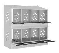 vidaXL Nido para gallinas con 8 Compartimentos Plateado galvanizado