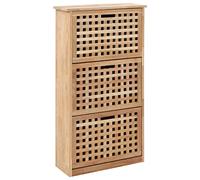 vidaXL Nogal Armario Zapatero Madera Maciza 3 Cajones Abatibles Mueble Almacenaje Zapatos Organizador Calzado Estante Entrada Recibidor Dormitorio