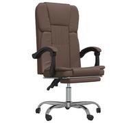 VidaXL Nusar Silla de Oficina Reclinable con Reposapiés Marrón